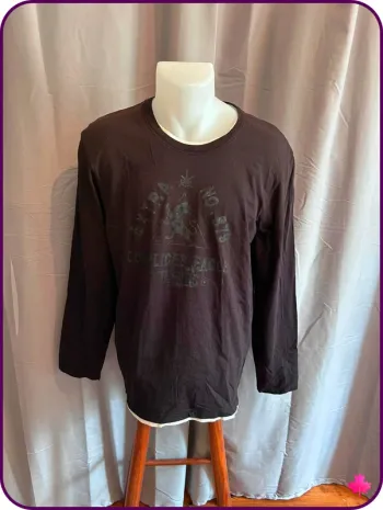 T-shirt à manches longues Complices, Taille L, Style délavé