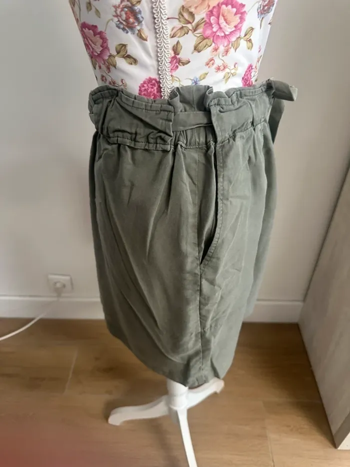 Jupe kaki fluide avec poche - photo numéro 6