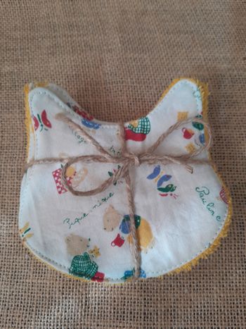 Lingettes bébé lavable têtes de chats