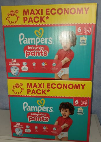 Lot de 2 carton de couches pampers taille 6 pants