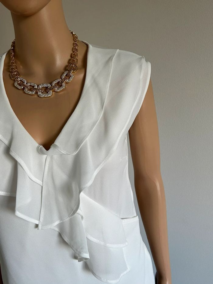 Blouse blanche sans manches Morgan taille 34 jamais portée - photo numéro 6