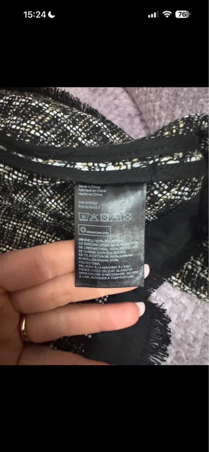 Veste longue chic classe- Noir Et Blanc - Très Bon Etat - photo numéro 3