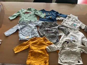 Lot 7 t-shirt manche longue bébé garçon 6 mois