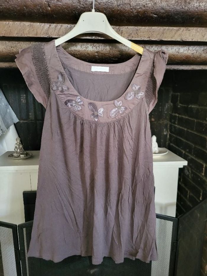Débardeur motif marron clair