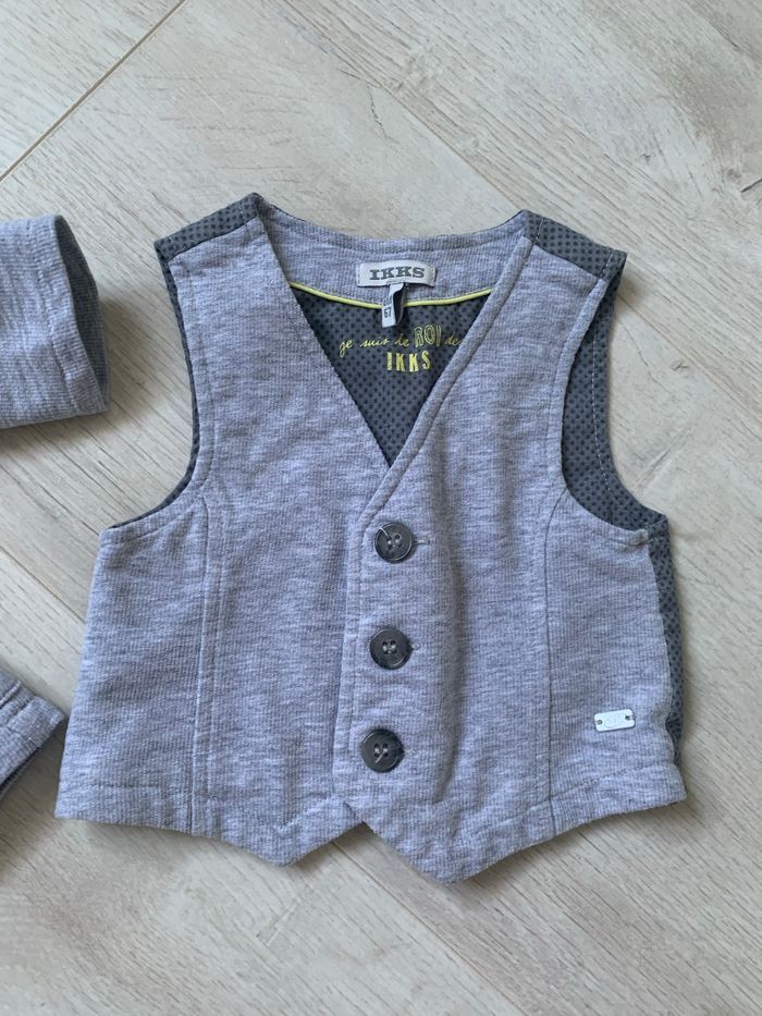 Veste et gilet gris IKKS 6 mois - photo numéro 2