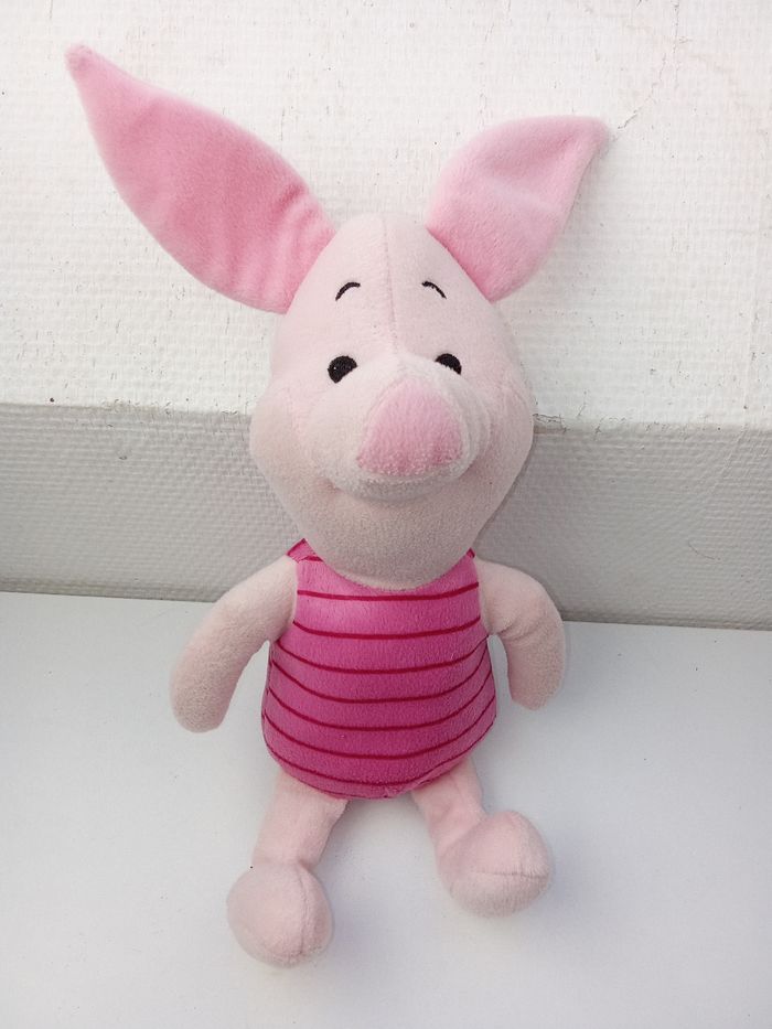 Peluche Disney porcinet de Winnie l'ourson, rose, beige, 40 cm, doudou