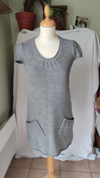 Robe pull en maille grise 38/40