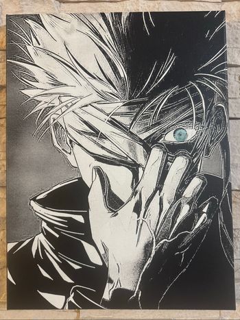 Tableau Gojo Satoru de Jujutsu Kaisen en toile 30x40cm – déco manga intense