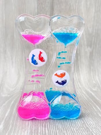 Sablier à huile double apaisant rose/bleu