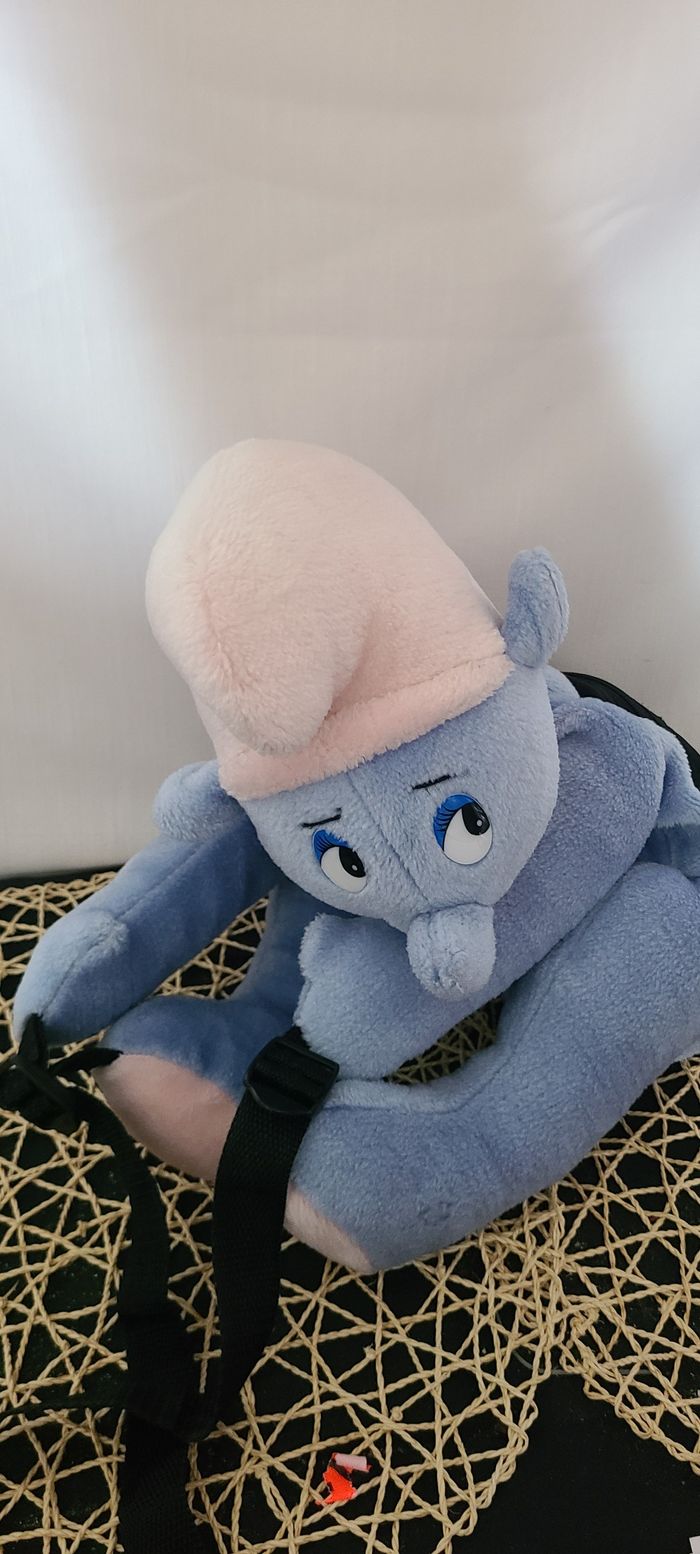 Peluche Sac à dos SCHTROUMPF PEYO Ange Bleu Vintage 1987 40 cm - photo numéro 4