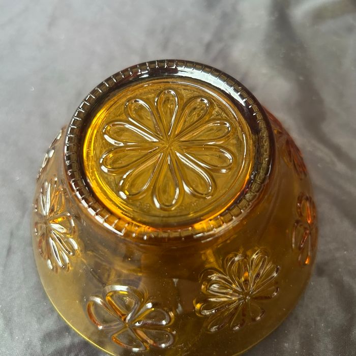 Ensemble 4 bols ambrés vintage Vereco Daisy - photo numéro 4