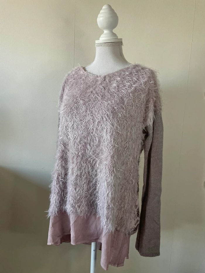 Pull top maille dentelle sweat blouse camisa sweater maglione suéter trui vest blusa Maglia camicia - photo numéro 5