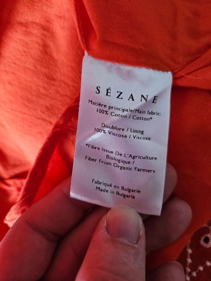 Robe Arielle écru fond corail Sézane - photo numéro 10
