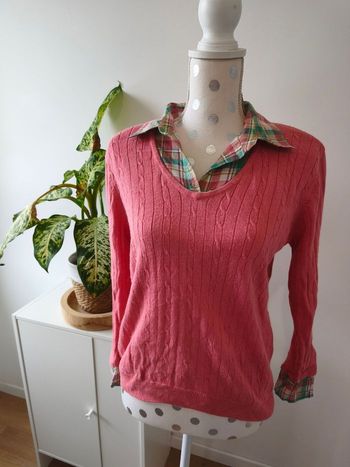 Pull effet chemise intégré | Alfred Dunner | Femme taille S/P (Petite) | Très bon état