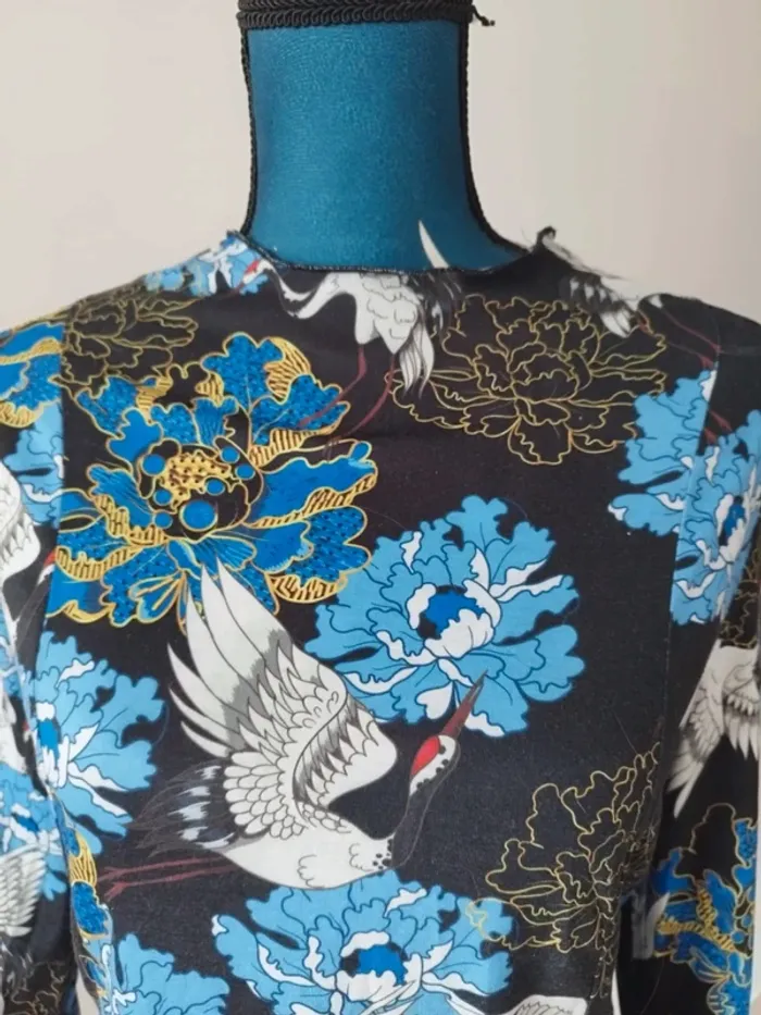 Blouse crop top hérons - Drop Asie - photo numéro 5