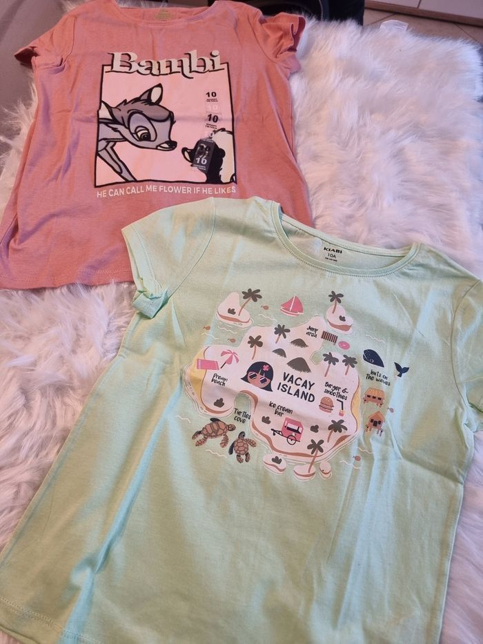 NEUF💜💜🤩😍 Tee-shirts manches courtes 10 ans fille 💜💜💜💜💜 - photo numéro 2
