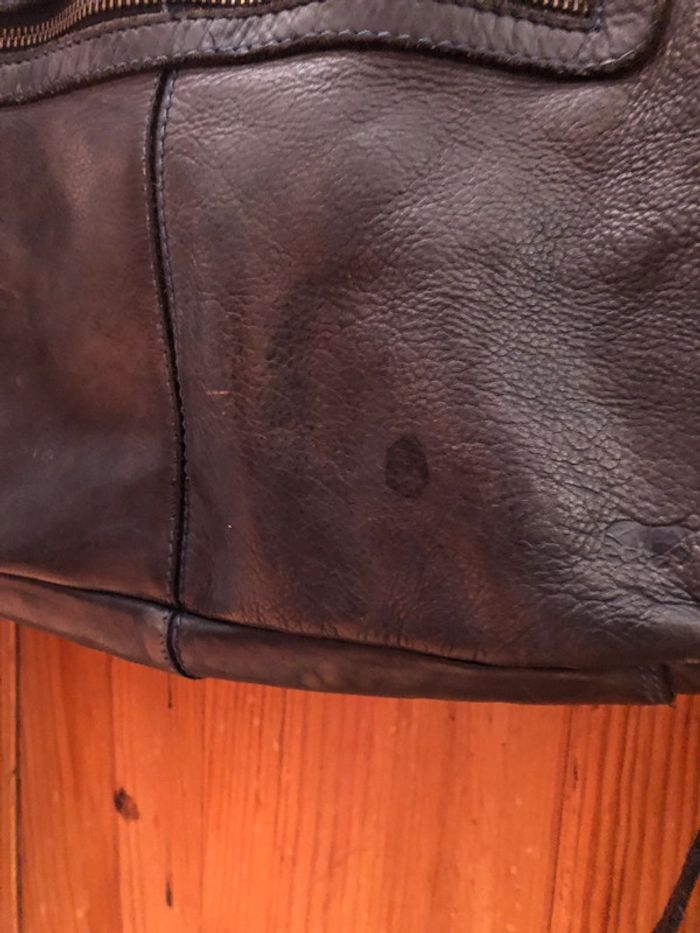 Sac bleu nuit en cuir - photo numéro 9
