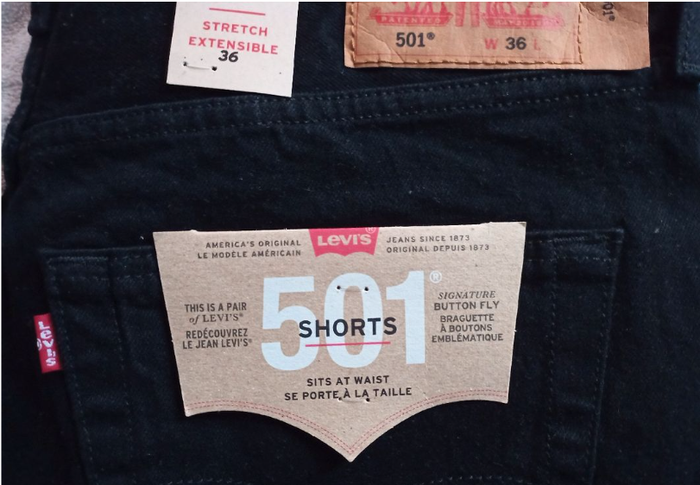 Short Neuf original Levi’s 501 taille L/36 stretch extensible Noir pour Homme - photo numéro 3