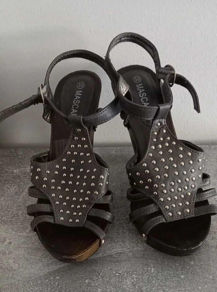 Sandales Vintage talons compensés p39 - photo numéro 2