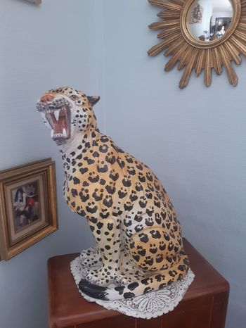 Grande panthère terre cuite années 60/70