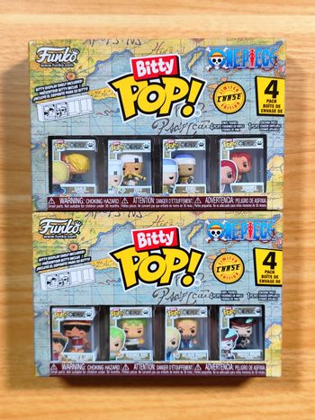 Lot 2 Boîtes Bitty Pop! One Piece - 8 Figurines dont 2 CHASE (Shanks & Mihawk)