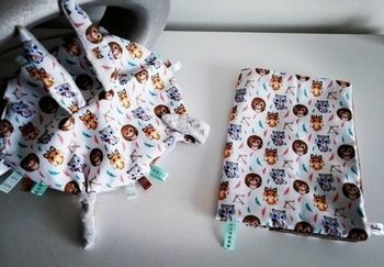 Duo carnet de santé et don doudou plat