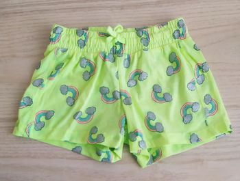 Short en coton fille jaune fluo arc-en-ciel taille 3/4 ans OVS