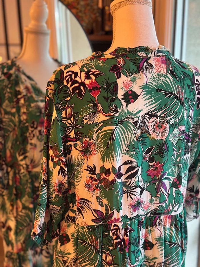 Robe imprimé fleuri végétal vert – T.42 IKKS - photo numéro 8