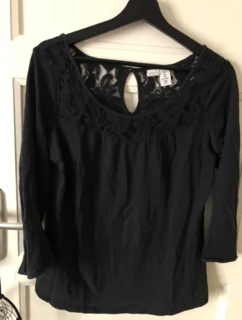 Tee shirt manches 3/4 gris foncé H&M t.M