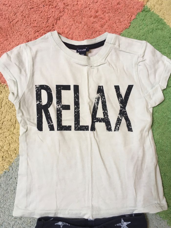 Ensemble tee-shirts et short en coton - 18 mois - kiabi - TBE - photo numéro 4