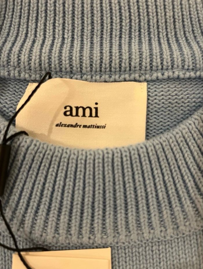 Pull AMI Paris Bleu Taille S - photo numéro 4