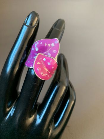 Bague ton rose/violet T.17