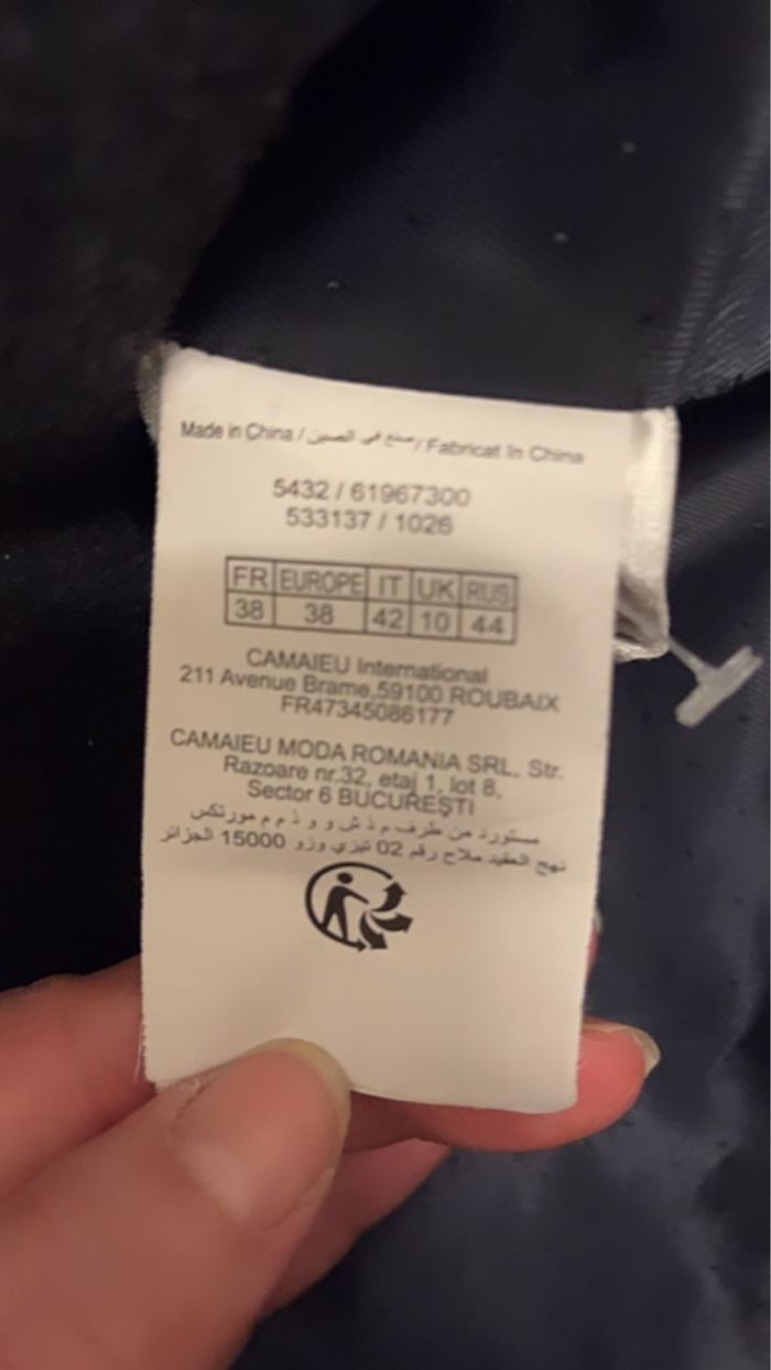 Manteau double boutonnage col amovible - photo numéro 2