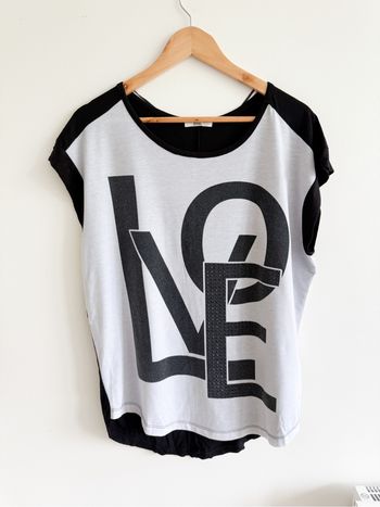 T-shirt manches courtes noir gris mim taille 38 M