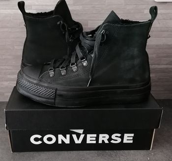Converse plate-forme monochrome noire