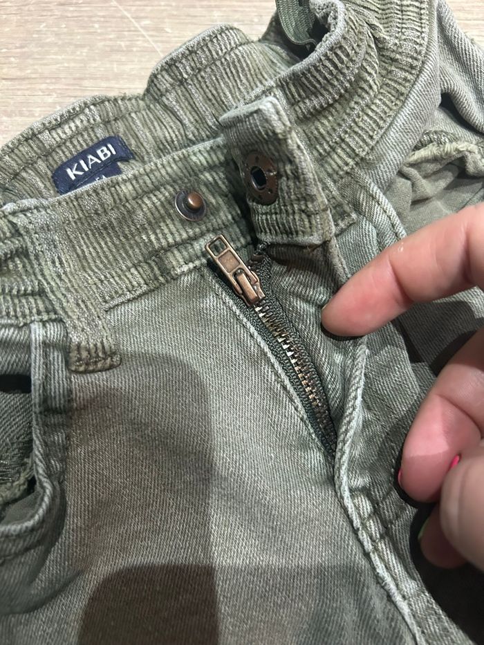 Pantalon réglable type jean vert 5 ans - photo numéro 3