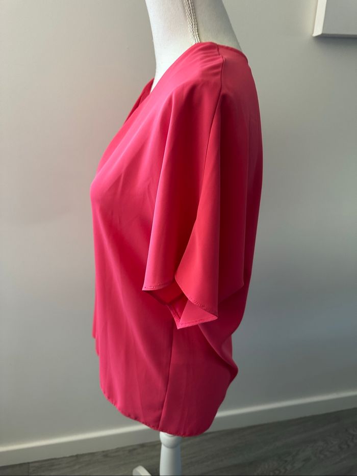 Blouse à manches courtes rose bonbon T38 M - photo numéro 3