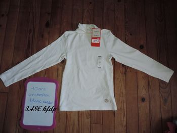 sous pull orchestra taille 10 ans neuf couleur blanc cassé