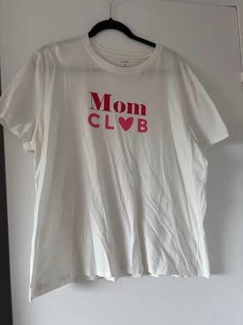 Tee shirt femme ete blanc mom mummy kiabi taille XL