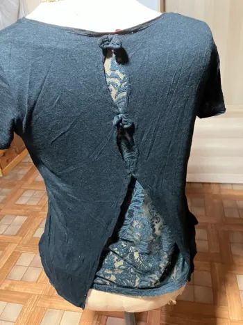 Haut dos dentelle avec nœud @
