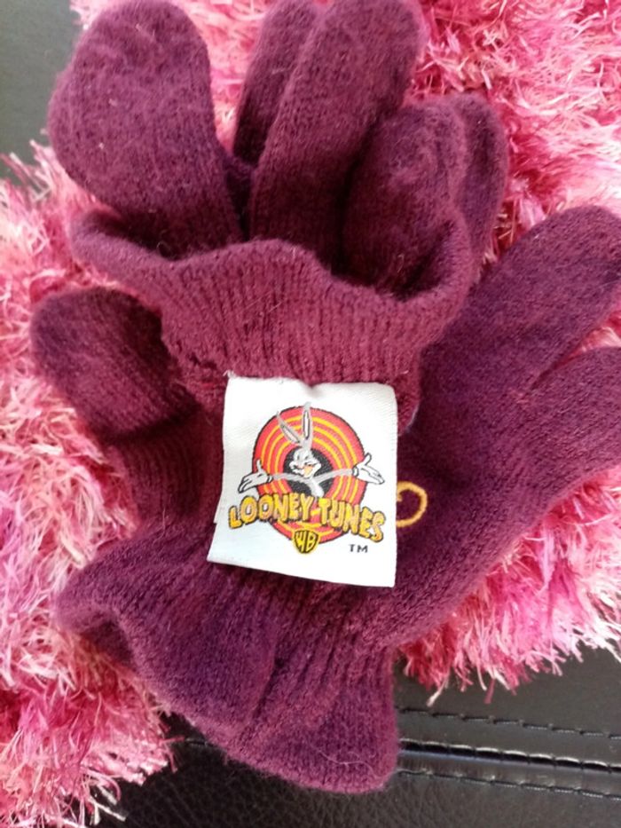 Lot écharpe et gants mauve - photo numéro 3