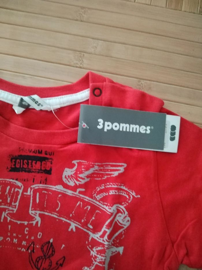Tee-shirt neuf 2ans garçon 3pommes - photo numéro 2
