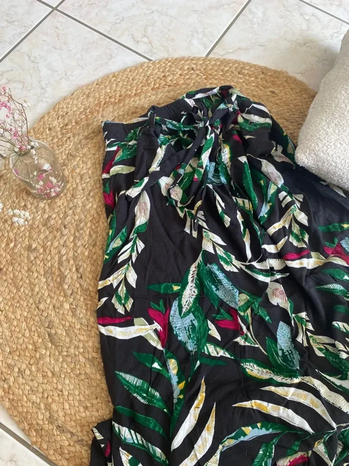Jupe longue motif tropical