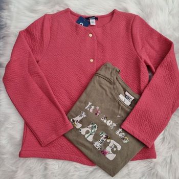 NEUFS⚘️🌺 Superbes gilet et teeshirt mc 8 ans fille⚘️🌺