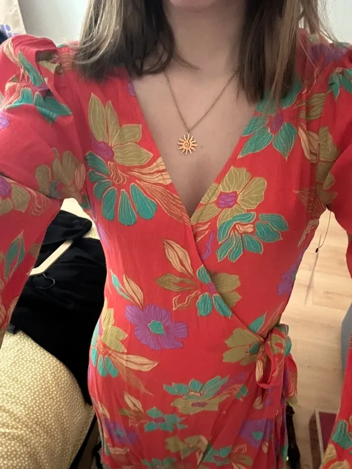 Robe rouge à fleurs - Billabong - photo numéro 3