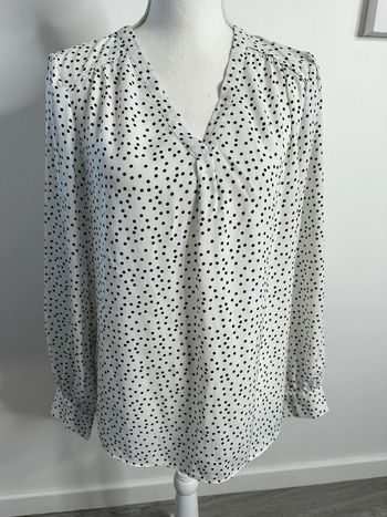 Blouse à pois blanche et noire Kiabi TM 38/40