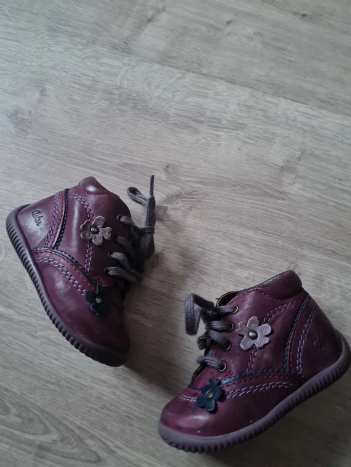 Chaussures #filles #aster #18 #mauve #fleurs #bottines #lacets - photo numéro 2