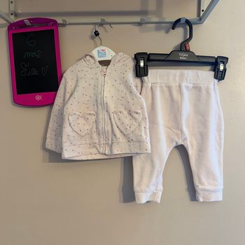 Ensemble pyjama polaire deux pièce, veste à capuche et pantalon - T6mois - Kiabi