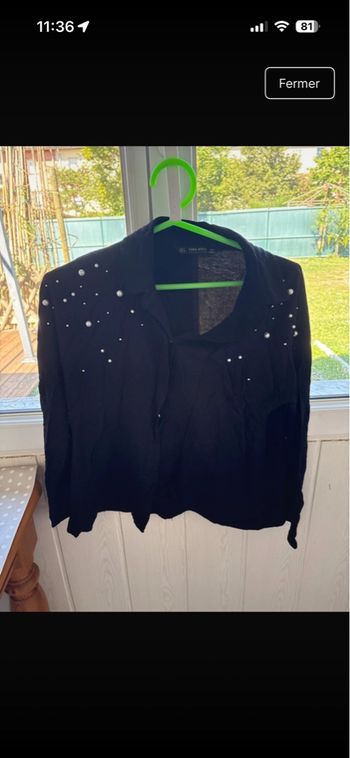 Chemise noir à perle taille M 