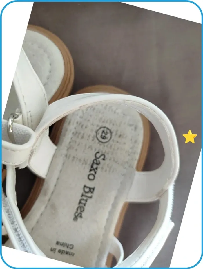 Sandales fille- blanche- T29 - photo numéro 2